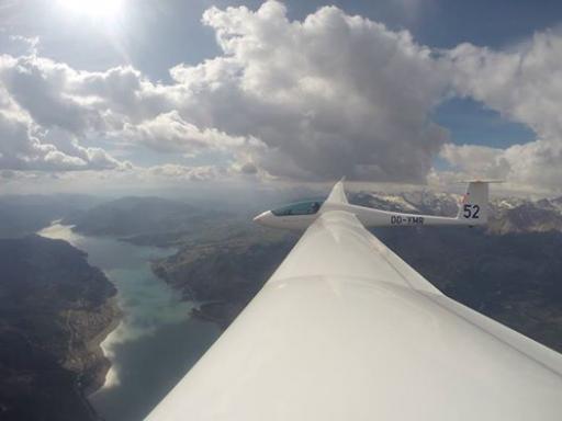 35  Cross country gliding in the Alps near Lac de Serre Ponçon